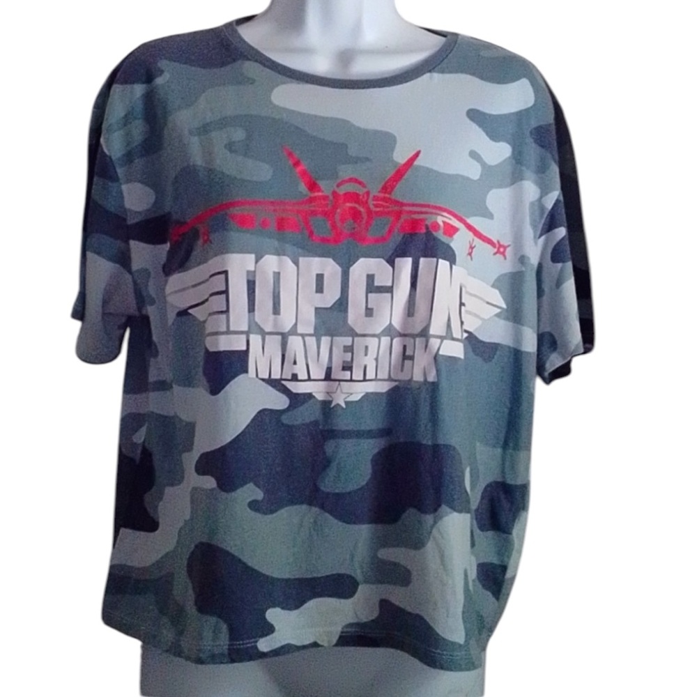 Top Gun "Maverick's Blue Hues Camo Crop Top
